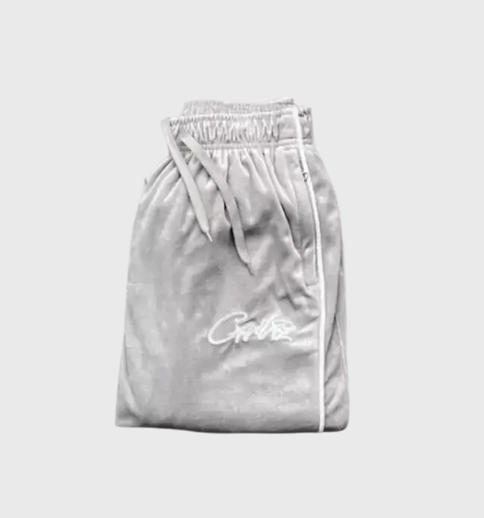 Corteiz Allstarz VVS Velour Pants Grey